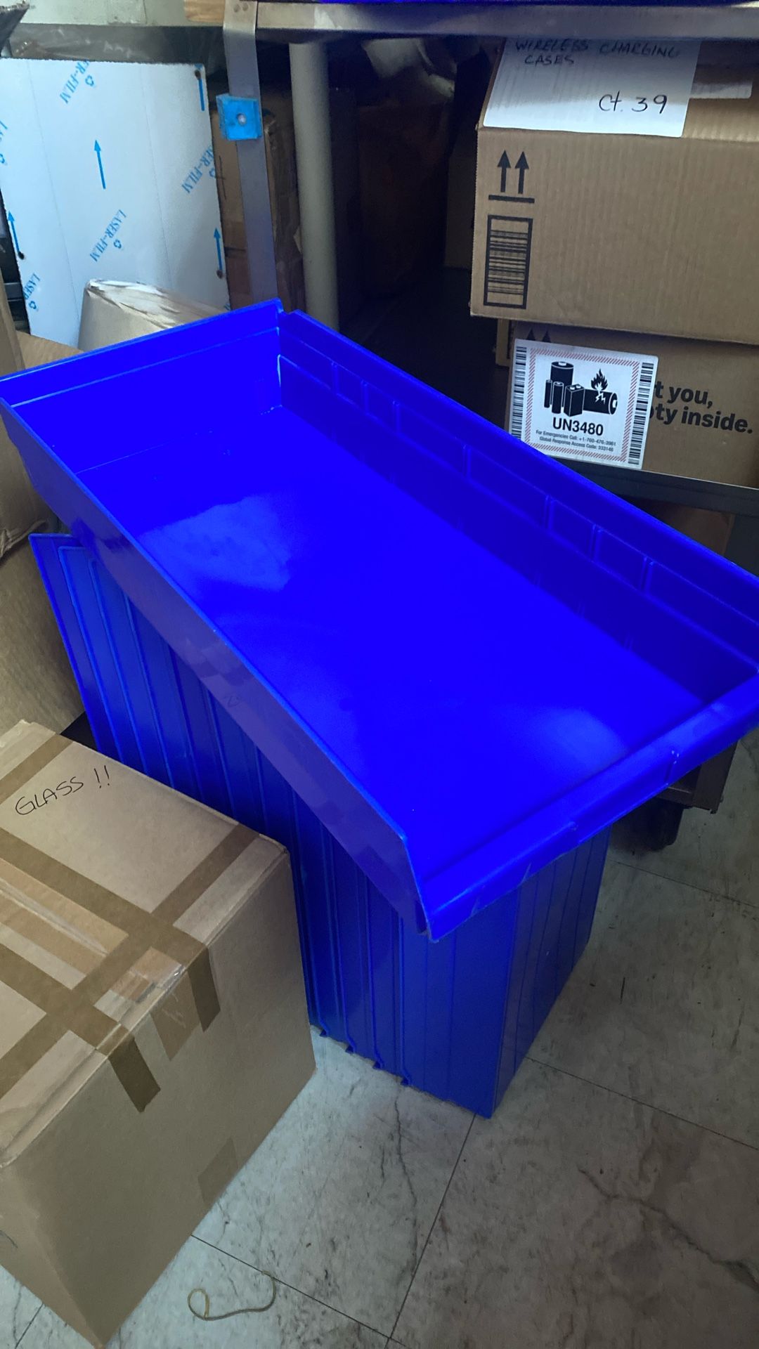 Large Plastic Bins. New Condition