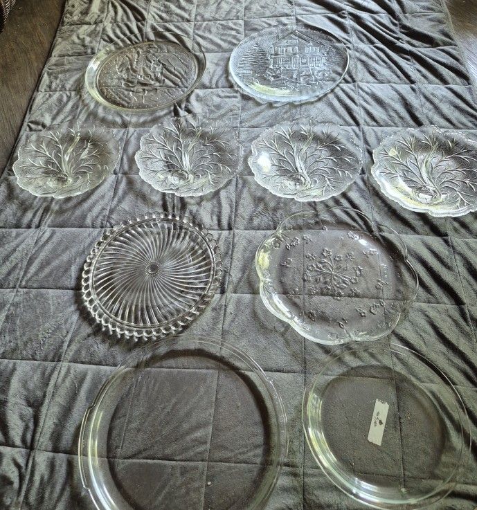 10 Clear Glass Plates