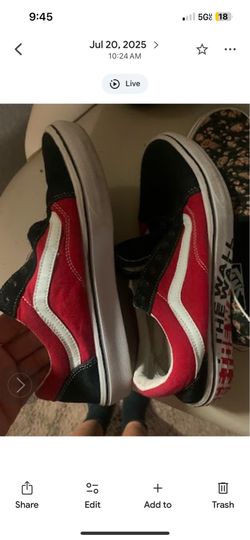 Red and black vans size 7.5 women’s