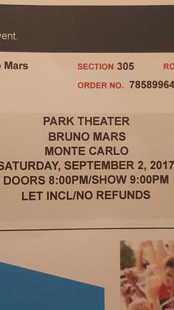 **BRUNO MARS** 9/2/17
