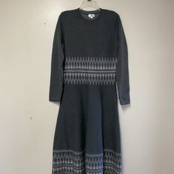 Women’s YAL New York Viscose/nylon/PPT gray long sleeve heavy warm pull over stretch dress… Size large