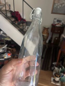 Clear Glass Bottle with Swing Top Lid