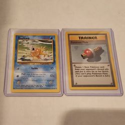 Magikarp and Pokemon Flute - Base Set - Lightly Played