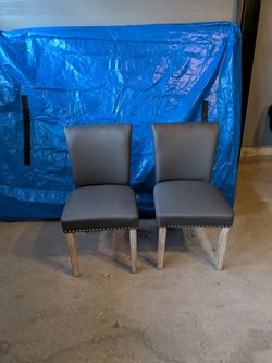 Two Gray Chairs ( Faux leather) $40