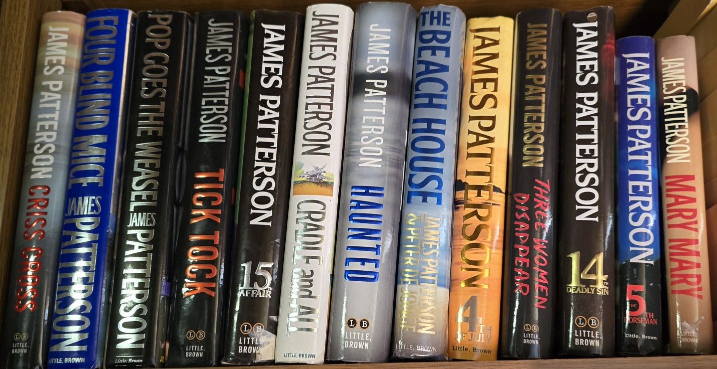 JAMES PATTERSON HARDBACKS, $7 EACH