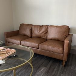 Faux Leather Couch For Sale! 