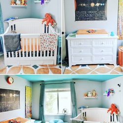 Nursery Furniture: Crib, Mattress, Dresser & Changing Table