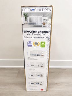 Delta Children Ellie 5-in-1 Convertible Crib and Changer