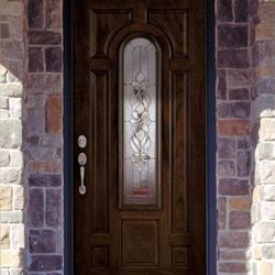 Lakewood Zinc Center Arch in Chestnut Mahogany Door