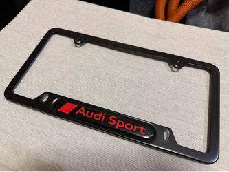 OEM Audi Sport License Plate Frame in Black Powdercoat