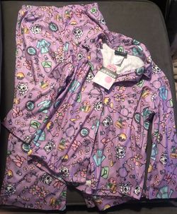 NWT Joe Boxer Girl’s 2 Piece Pajama Set Soft Purple Cats, Bows, Jewelry XS 4/5