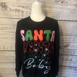 Black Santa Baby Christmas Sweatshirt size medium