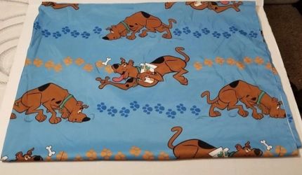 Scooby Doo Twin Size Flat Sheet 2011 Blue
