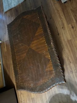 Vintage Wood Inlay Coffee Table