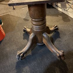 Antique oak Claw Foot pedestal/base