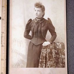 Antique Woman Portrait Houser Michigan City Indiana Picture Photograph 1890's 