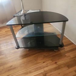 TV Stand Black Glass