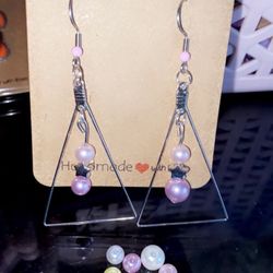Pink And Silver Earings