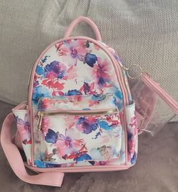 Mini Floral Print Backpack Pink