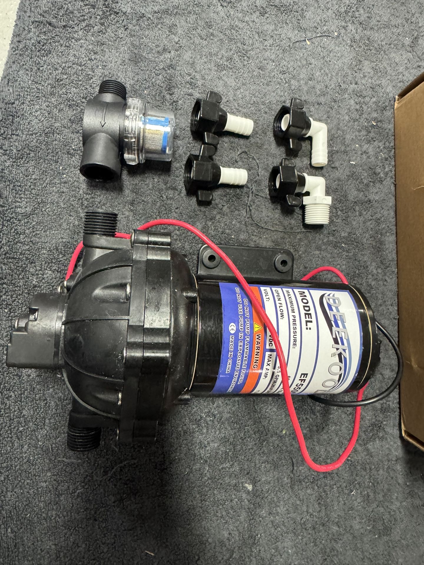 deekool EF5500-BOX 12V Sprayer Pump, Soft Wash Pump, 5.5GPM 60 PSI Diaphragm