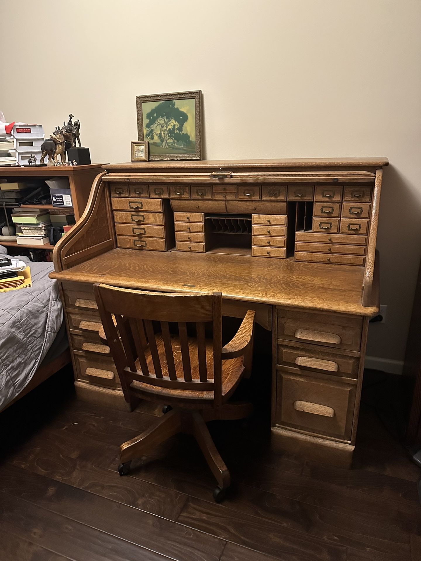 Antique Oak Roll Top Desk Grand Rapids