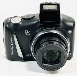 Cámara digital compacta Canon PowerShot SX150 IS con zoom 12x usada
