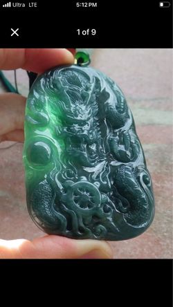Certificate Jadeite Jade Green Wealth Dragon pendant