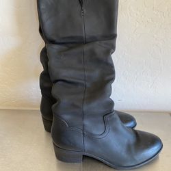 Steve Madden Murray Leather Black Riding Boots