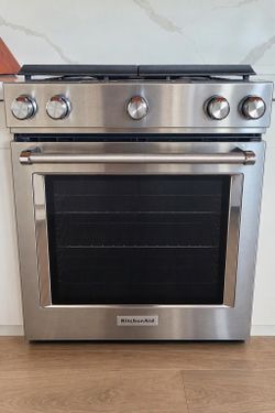 KitchenAid 30" Slide-In Gas Convection Range – 5 Burners / Stainless Steel