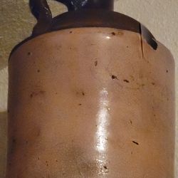 Two Antique Jug's And One Old Glass Jug With Cap 