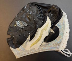 wrestler mask "kenut" black white gold 