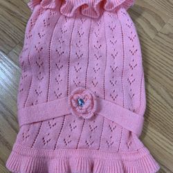 Stretchy Small To Medium Pink Knit Dog Sweater
