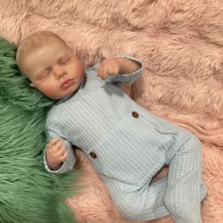 19” REBORN DOLL CLOSED EYES LIFELIKE HAND-PAINTED SOFT BODY