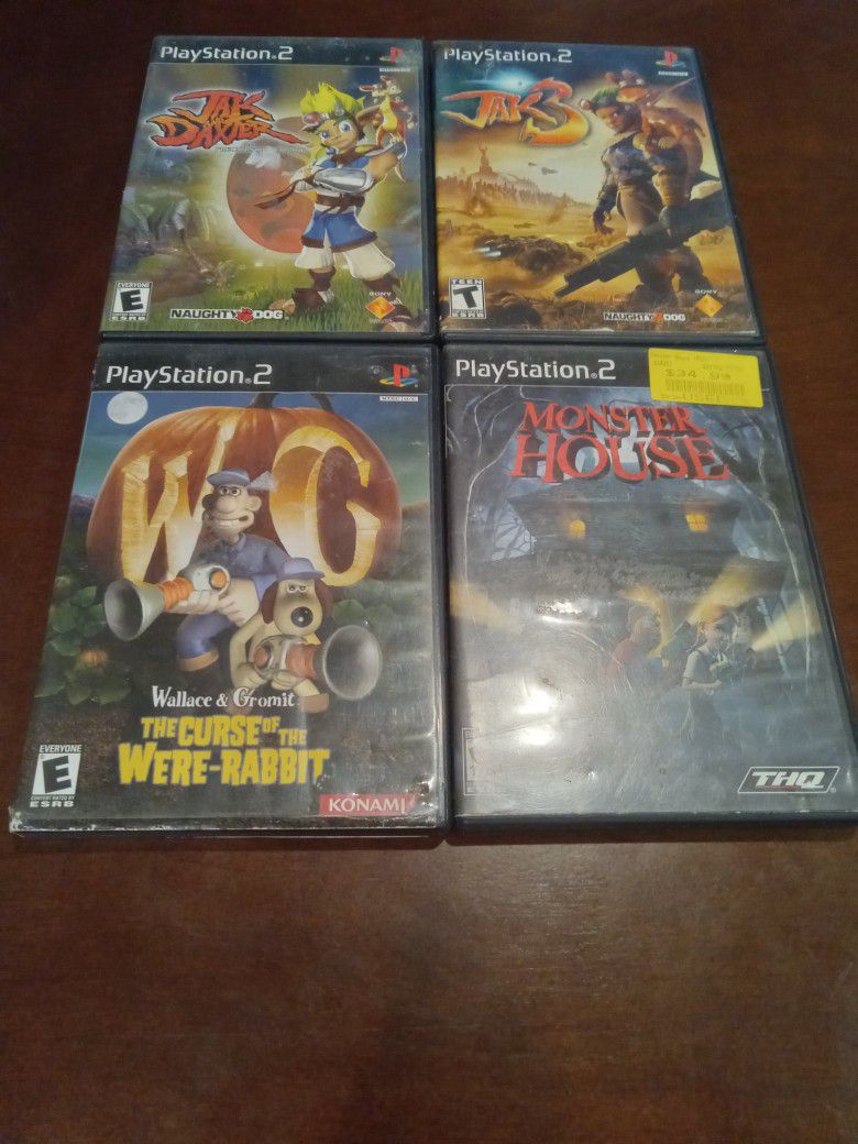 Playstation 2 Ps2 Games Lot Jak And Daxter Precursor Legacy , Monster House, Wallace Gromit Used Pre Owned Read Description Please