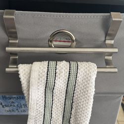 Silver Metal Over The Cabinet Towel Bar