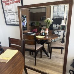 Massive Wooden Framed Mirror From Dresser