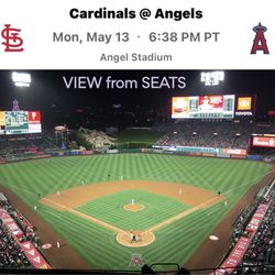 2 LA Angels Baseball tickets + Parking vs St Louis Cardinals Monday May 13 2024