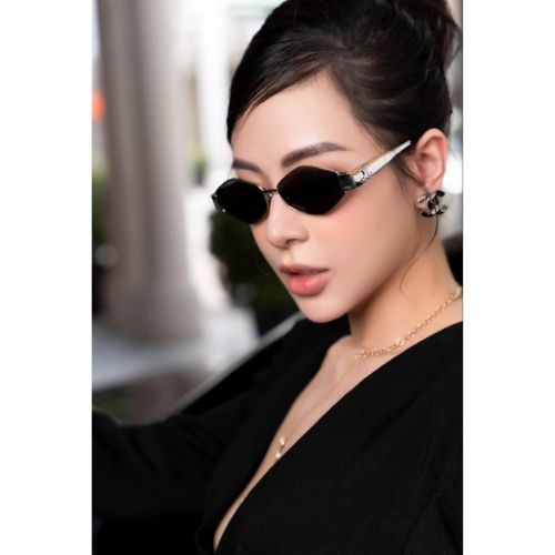 Celine CL40254U 16A Metal Triomphe Silver Gray display picture 2