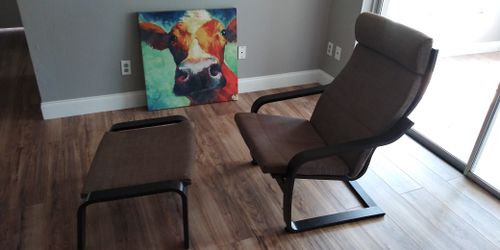 Sleek Lounge Chair w/ Foot Rest.