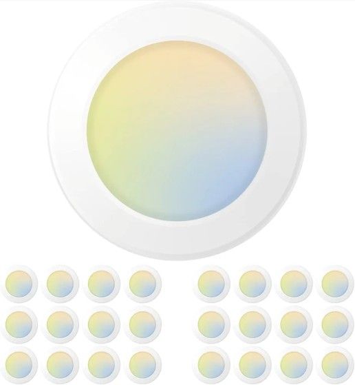 24 Pack 5/6 Inch LED Disk Lights, Dimmable Flush Mount Ceiling Disc Lights, 2700K/3000K/4000K/5000K/6000K Selectable Retails $127