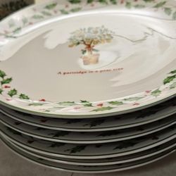 Beautiful FULL set Of LENOX 12 Piece Dinnerware Set Including 12 Plates, Mugs And Goblets
