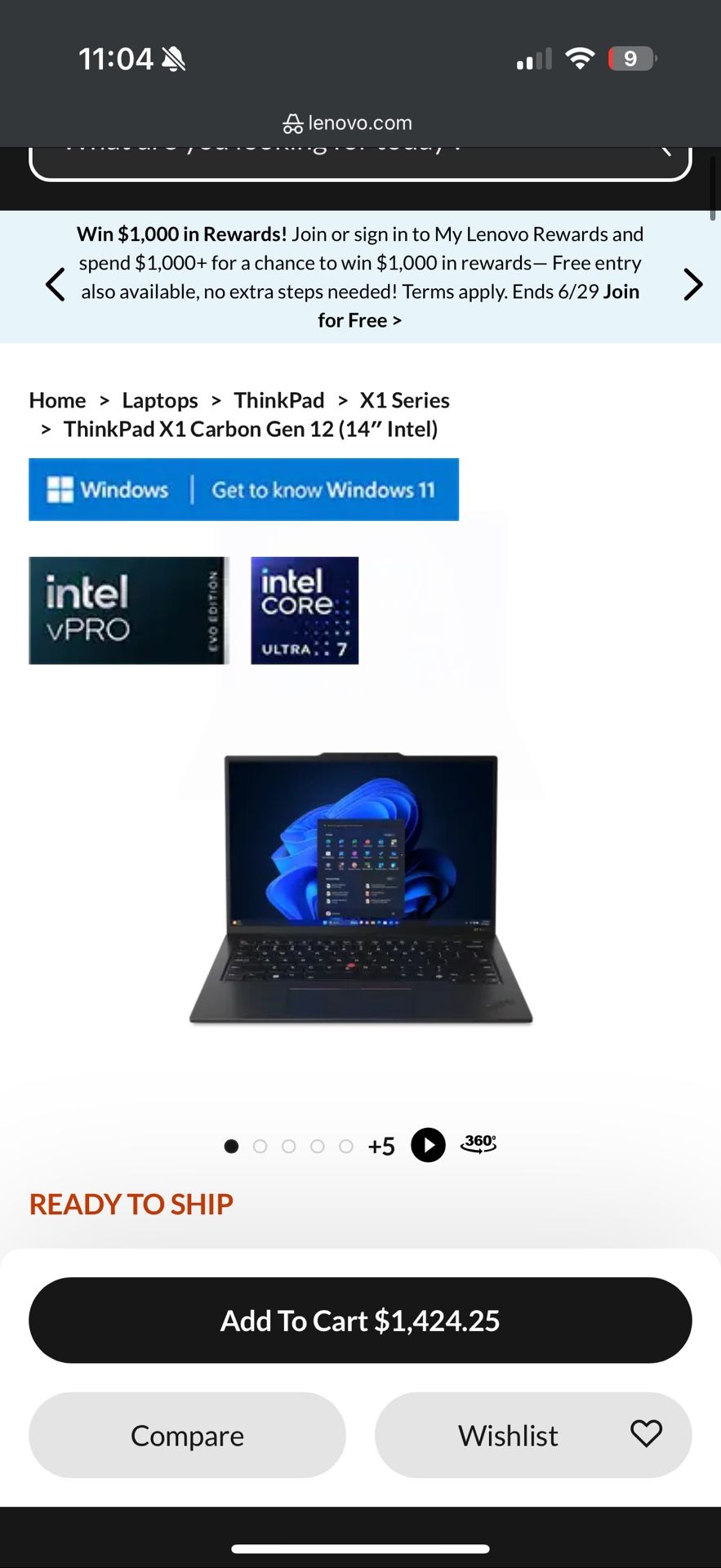 Lenovo Thinkpad X1 Carbon 16GB