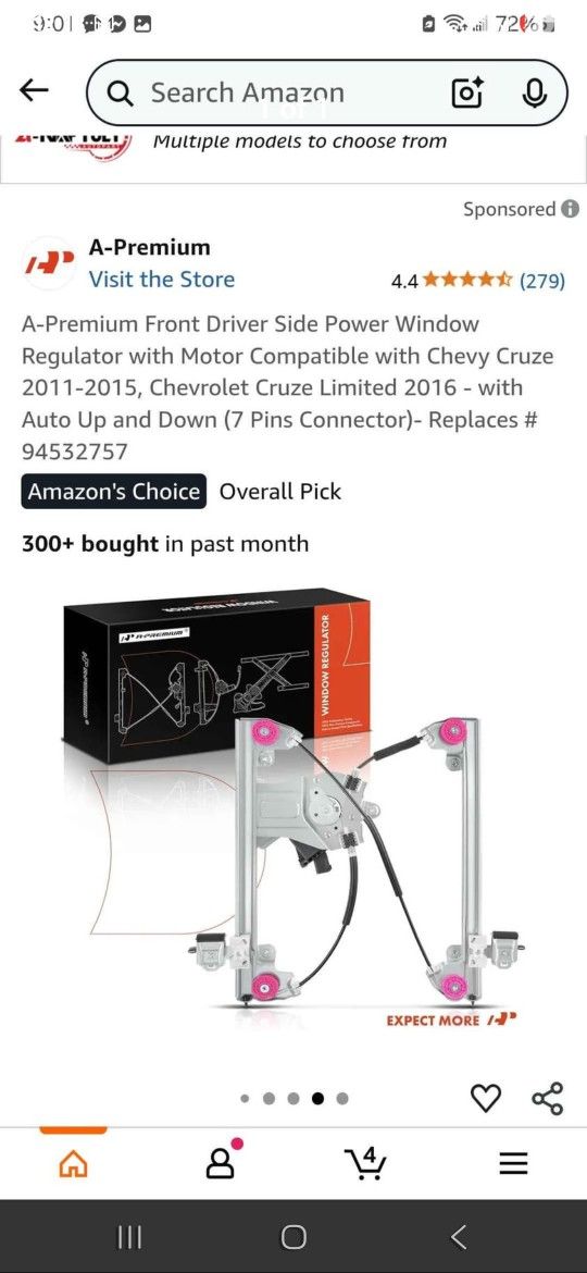 Driver Side Window Regulator Motor 