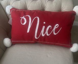 Holiday Naughty/Nice Red Decorative Pillow