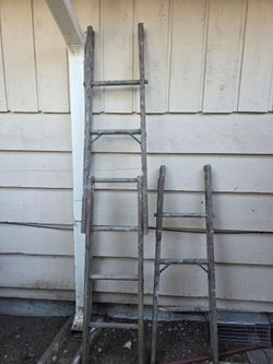 Vintage/antique wooden ladder, 3 pieces