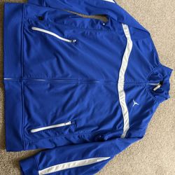 Nike Air Jordan Track Jacket Blue White Full Zip Athletic Mens L
