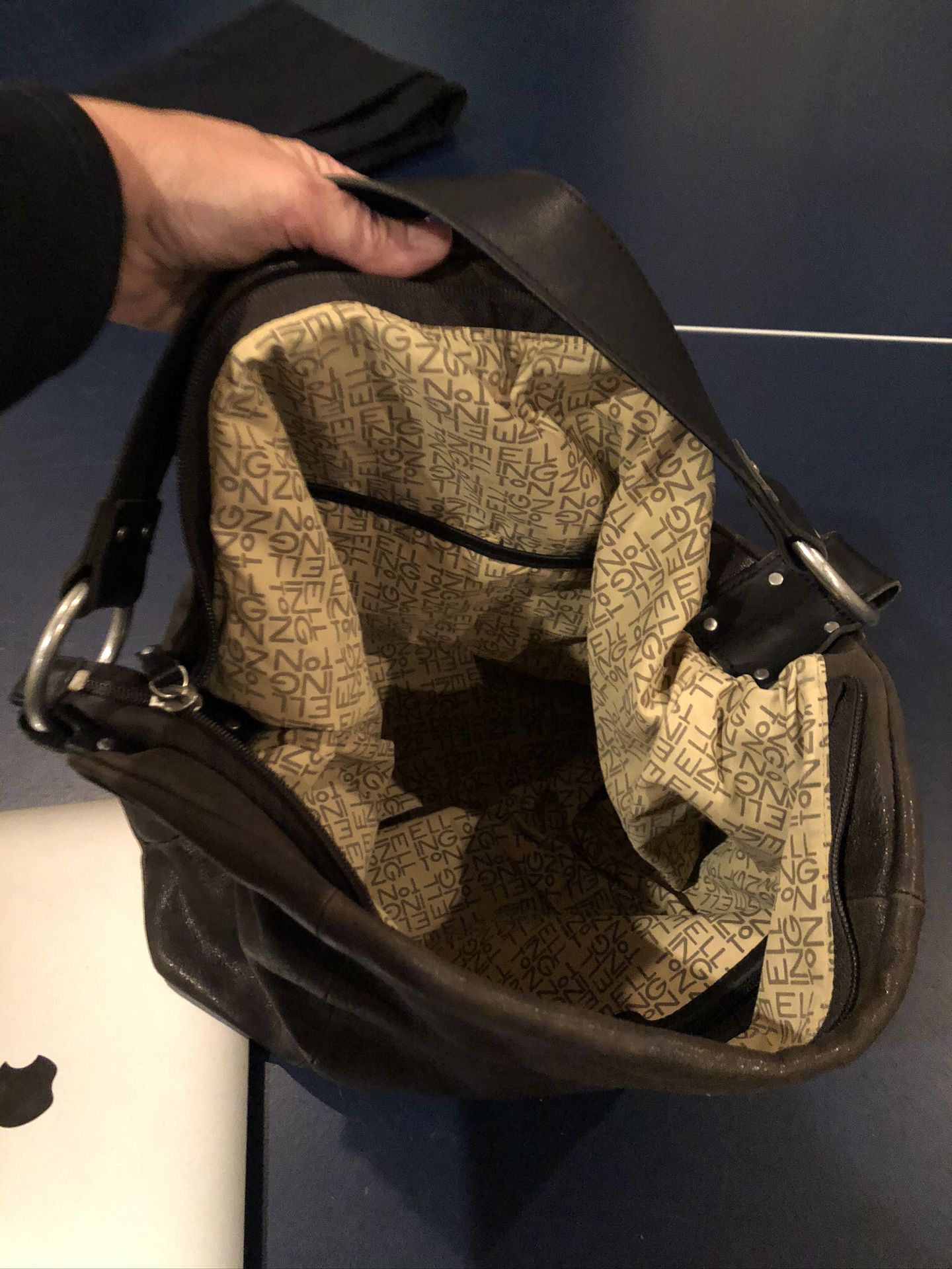 Ellington Italian leather large hobo bag