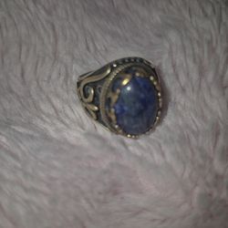 Silver 925 Lapiz Lazuli Ring for Men