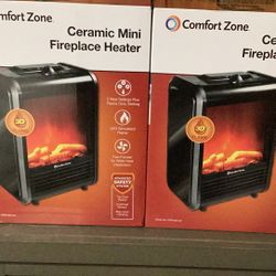 Brand New Comfort Zone Mini Electric Fireplace Heater -2 Unopened Box 