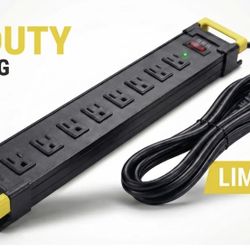 8-Outlet Heavy Duty Metal Surge Protector Power Strip with 6 Ft Cord (15A/1875W)